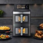 Karstā gaisa friteris CASO AirFry DuoTower Double, 2800W, 2x6.2l, 10prog., PFAS‐free Karstā gaisa friteris CASO AirFry DuoTower Double, 2800W, 2x6.2l, 10prog., PFAS‐free