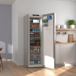 Vertikālā saldētava Bosch Serie 4 GSN36VLCG, 186.2x59.5cm, XXL, Total No Frost, 30dB, Stainless Steel look Vertikālā saldētava Bosch Serie 4 GSN36VLCG, 186.2x59.5cm, XXL, Total No Frost, 30dB, Stainless Steel look