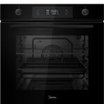 Iebūvējama cepeškrāsns Midea Total Black MBON5M90E6-BK, 60cm, 3D Hot Air, AquaClean, 9Prog.