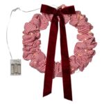 LED dekorācija vainags Star Trading Wreath Molly, 35cm, 60LED, IP20, 3xAA, ar taimeri, Auduma/Velveta
