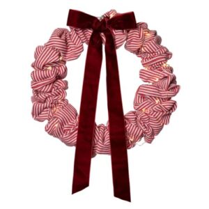 LED dekorācija vainags Star Trading Wreath Molly, 35cm, 60LED, IP20, 3xAA, ar taimeri, Auduma/Velveta