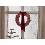 LED dekorācija vainags Star Trading Wreath Molly, 35cm, 60LED, IP20, 3xAA, ar taimeri, Auduma/Velveta
