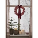 LED dekorācija vainags Star Trading Wreath Molly, 35cm, 60LED, IP20, 3xAA, ar taimeri, Auduma/Velveta