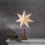 LED dekorācija Zvaigzne Star Trading KARO, 70x43cm, E14, Max. 25W, IP20, Koka