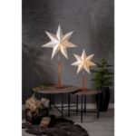 LED dekorācija Zvaigzne Star Trading KARO, 70x43cm, E14, Max. 25W, IP20, Koka