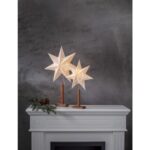 LED dekorācija Zvaigzne Star Trading KARO, 70x43cm, E14, Max. 25W, IP20, Koka