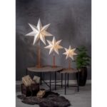LED dekorācija Zvaigzne Star Trading KARO, 70x43cm, E14, Max. 25W, IP20, Koka