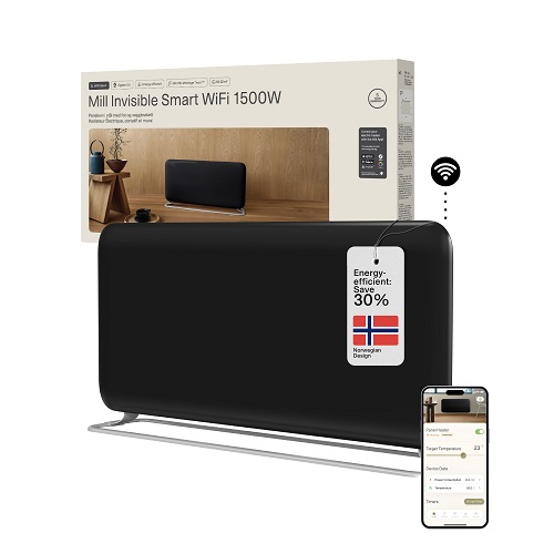 Viedais konvekcijas sildītājs Mill Smart Panel Heater PA1500WIFI4A Black, 1500W, 18-22 m², Sienas/Brīvi stāvošs Viedais konvekcijas sildītājs Mill Smart Panel Heater PA1500WIFI4A Black, 1500W, 18-22 m², Sienas/Brīvi stāvošs