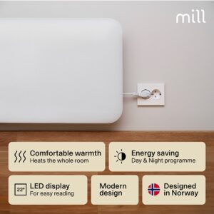 Elektriskais konvekcijas sildītājs Mill Invisible panel Heater IB700DN, 700W, 9-12m², IPX4, tērauda