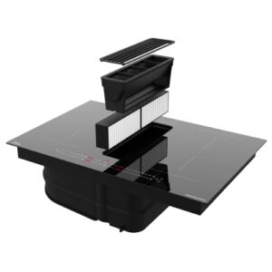 Iebūvējama indukcijas virsma ar nosūcēju Midea ELEVA MIH740Y038B, 80cm, 7400W, Booster, FlexZone
