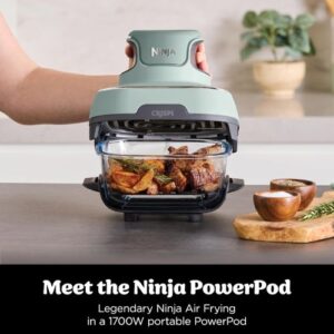 Karstā gaisa friteris Ninja CRISPi 4-in-1 FN101EUSG, 1700W, 1.4+3.8l, Stikla, Sage Green