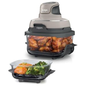 Karstā gaisa friteris Ninja CRISPi 4-in-1 FN101EUST, 1700W, 1.4+3.8l, Stikla, Beige