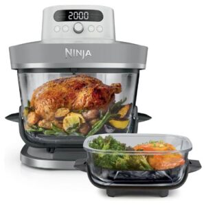 Karstā gaisa friteris Ninja CRISPi PRO 5in1 XL Glass AS090EUWH, 2000W, 5.7+2.3l, Balts/Stikla