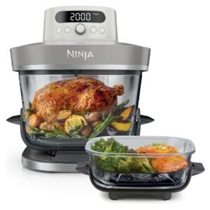 Karstā gaisa friteris Ninja CRISPi PRO 7in1 XL Glass AS101EULG, 2050W, 5.7+2.3l, Bone/Stikla