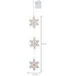 LED āra dekorācija sniegpārslas Star Trading Stina, 3gb., 11x58cm, 44LED, 3xAA, ar taimeri