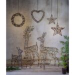 LED āra dekorācija briedis Star Trading Vicke, 50x60cm, 70LED, 3xAA, ar taimeri